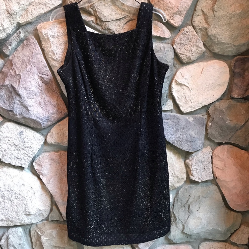 Sleeveless Sparkly Party Dress Black & Gold